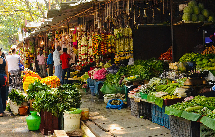 Sampige Road in the early morning, Malleshwaram